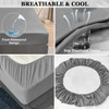 Safe Waterproof Mattress Protector, Soft Comfortable Breathable Solid Color Bedding Mattress Cover Fitted, Machine Washable