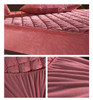 Coral FleeceThicken Quilted Mattress Cover Short Plush Quilted Bed Fitted Sheet Queen Double Bed Cover Not Including Pillowcase