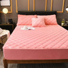 Coral FleeceThicken Quilted Mattress Cover Short Plush Quilted Bed Fitted Sheet Queen Double Bed Cover Not Including Pillowcase