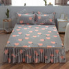 Printed Two Layers Bed Skirt Non-slip Mattress Cover Protector Soft Bedspread Bed Cover Bedroom Bed Skirt Bedsheet Bedding Decor