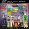 FFLYBG New Mixed Fishing Lure Set Soft and Hard Bait Kit Minnow Metal Jig Spoon Tackle Accessories with Box For Bass Pike Crank