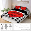 90gsm brushed polyester, warm and comfortable bedding 3-piece set, 1 duvet cover+2 pillowcases, classic black and white plaid