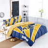 90gsm polyester plush fabric, team logo skin friendly warm bedding set of three, 1 down duvet cover+2 pillowcases