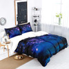 90gsm polyester fiber, dreamy starry sky printed skin friendly warm bedding set of three, 1 down duvet cover+2 pillowcases