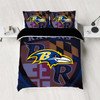 90gsm polyester plush fabric, eagle head letter printed skin friendly soft bedding set of three, 1 down duvet cover+2 pillowcase