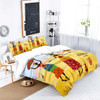 90gsm polyester fleece fabric, skin friendly and warm bedding set of three, 1 duvet cover+2 pillowcases, African landscape print
