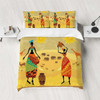 90gsm polyester fleece fabric, skin friendly and warm bedding set of three, 1 duvet cover+2 pillowcases, African landscape print