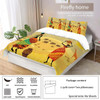 90gsm polyester fleece fabric, skin friendly and warm bedding set of three, 1 duvet cover+2 pillowcases, African landscape print