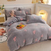 1PC Duvet Cover and 2PC Pillowcase Set Flannel Coral Fleece Warm Winter Thick Single Double Queen King Quilt Bedding Set