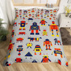 Cartoon Bedding Set Aviation Astronaut Duvet Cover Boys Blue Sky Dream Quilt Cover Twin Single Double Sizes Pillow Case