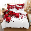 Red Rose Bedding Set Quilt/Duvet Cover Pillow Case 3D HD Double Full King Queen Twin Single 3/2PCS Polyester Comforter Cover