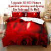 Red Flower Duvet Covers Set Full Size Rose Quilt Cover 200x230cm 210x210cm Bedding Sets 3pcs 2pcs King Queen Single Double Bed