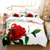 Red Flower Duvet Covers Set Full Size Rose Quilt Cover 200x230cm 210x210cm Bedding Sets 3pcs 2pcs King Queen Single Double Bed