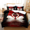 Red Flower Duvet Covers Set Full Size Rose Quilt Cover 200x230cm 210x210cm Bedding Sets 3pcs 2pcs King Queen Single Double Bed
