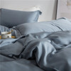 Lanlika Blue Gray 100% Silk Bedding Set Silky Healthy Queen King Duvet Cover Flat Sheet Bed Linen Set Pillowcase Home Textile