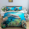 Kids Duvet Cover Twin Dolphin Bedding Set Ocean Animal Comforter Cover Mediterranean Style Adults 2/3pcs Polyester Quilt Cover