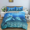 Kids Duvet Cover Twin Dolphin Bedding Set Ocean Animal Comforter Cover Mediterranean Style Adults 2/3pcs Polyester Quilt Cover