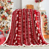 Christmas Reindeer Santa Claus Snowman Throw Blanket Double Layer Thickening Fluffy Soft Fleece Flannel Blanket Home Decor