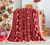 Christmas Reindeer Santa Claus Snowman Throw Blanket Double Layer Thickening Fluffy Soft Fleece Flannel Blanket Home Decor