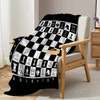 Chess Board Flannel Fleece Throw Blanket Grid Checkered Pattern Warm Lightweight Bed Couch Blanket Black and White