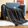Inya Chunky Knit Blanket Beige Soft Tassel Plaid Weight Blanket For Bed Home Decorative Sofa Throws Industrial Style Tapestry
