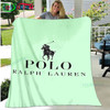 Polo Ralph Lauren Flannel Blanket Bed Cartoon Throw Soft Cartoon Printed Bedspread Bedspread Sofa Picnic Blanket