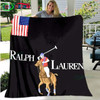 Polo Ralph Lauren Flannel Blanket Bed Cartoon Throw Soft Cartoon Printed Bedspread Bedspread Sofa Picnic Blanket