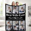 Custom Blanket With Text Photo Collage Personalized Picture Blankets Souvenirs Gifts Customized Throw Blanket for Family Mom Dad