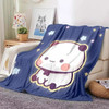 Cute Bubu and Dudu Series Blanket Cartoon Print Kids Warm Flannel Soft Comfortable Home Travel Blanket Bed Blanket Birthday Gift