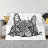 Cute French Bulldog Fleece Throw Blankets for Pets, Puppy, Sofa, Bed, Warm, Flannel, Bedding, Travel, Bedspreads