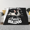 Cute French Bulldog Fleece Throw Blankets for Pets, Puppy, Sofa, Bed, Warm, Flannel, Bedding, Travel, Bedspreads