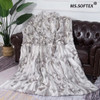 MS.Softex Winter Warm Natural Rabbit Fur Blanket Patchwork Real Rabbit Fur Throw Customized Soft Hand Made Drop Ship
