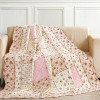 100% Cotton Patchwork Quilt Full Size Pink Floral Bedspread Coverlet Reversible Home Bed Cover Shabby Chic Quilted Blanket Throw