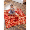 Soft Flannel Food Bacon Blanket Funny Creative Cover Realistic Meat Throw Blanket Bedspread Novelty Blanket Gift for Child Adult