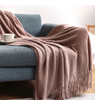 Inyahome Blankets Bohemian Throw Blanket Bed Plaid Knitted Throw With Tassel Blanket for Sofa Bedspread On The Bed Spring Decor