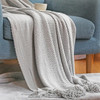 Inyahome Blankets Bohemian Throw Blanket Bed Plaid Knitted Throw With Tassel Blanket for Sofa Bedspread On The Bed Spring Decor