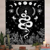 Trippy Snake Witchy Throw Blanket Black and White Floral Moon Snake Tarot Dark Aesthetic Nature Flower Blanket Home Decor Gifts