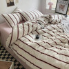 Nordic khaki Striped Printing AB Side Duvet Cover And Sheet 150 Bedding Set Adult Single Double Queen Comforter Sets 200x230cm