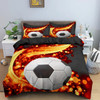 Football Duvet Cover Set 3D Print with Blue Crack Cool Sport Comforter Cover King Size for Kids Boys Girl Polyester Bedding Set