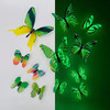New 12Pcs Fashion 3D Luminous Butterfly Creative Wall Sticker For DIY Wall Stickers Modern Wall Art Home Decorations DIY Gift
