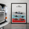 F1 Cartoon Vintage Cars Poster Decoration Racing Motorsport Circuit Track Car For Wall Art Racer Room Decor Posters Aesthetics
