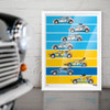 F1 Cartoon Vintage Cars Poster Decoration Racing Motorsport Circuit Track Car For Wall Art Racer Room Decor Posters Aesthetics