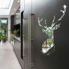 Multiple Sizes 3D Deer Head Stickers Mirror Surface Decals DIY Self-adhesive Wall Art Mirror Stickers Home Decoration Mural Gift