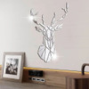 Multiple Sizes 3D Deer Head Stickers Mirror Surface Decals DIY Self-adhesive Wall Art Mirror Stickers Home Decoration Mural Gift