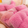 Fluffy Comforter Cover Bed Set Faux Fur Fuzzy Duvet Cover Set Luxury Ultra Soft Plush Long Shaggy Queen Size Duvet Quilt Cover