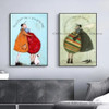 1pc Sam Toft Art Abstract Landscape Love Dogs Poster Self-adhesive Art Waterproof Paper Sticker Coffee House Bar Room Wall Decor