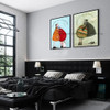 1pc Sam Toft Art Abstract Landscape Love Dogs Poster Self-adhesive Art Waterproof Paper Sticker Coffee House Bar Room Wall Decor