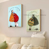 1pc Sam Toft Art Abstract Landscape Love Dogs Poster Self-adhesive Art Waterproof Paper Sticker Coffee House Bar Room Wall Decor