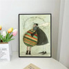 1pc Sam Toft Art Abstract Landscape Love Dogs Poster Self-adhesive Art Waterproof Paper Sticker Coffee House Bar Room Wall Decor