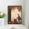 1pc Sam Toft Art Abstract Landscape Love Dogs Poster Self-adhesive Art Waterproof Paper Sticker Coffee House Bar Room Wall Decor
